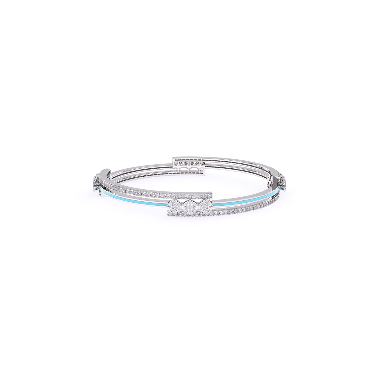 Amazing Round Diamond Bangle Bracelet